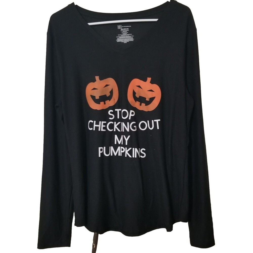 No Boundaries‎ XXLarge Size 19 Long Sleeve Tshirt Black Pumpkins Graphic Juniors